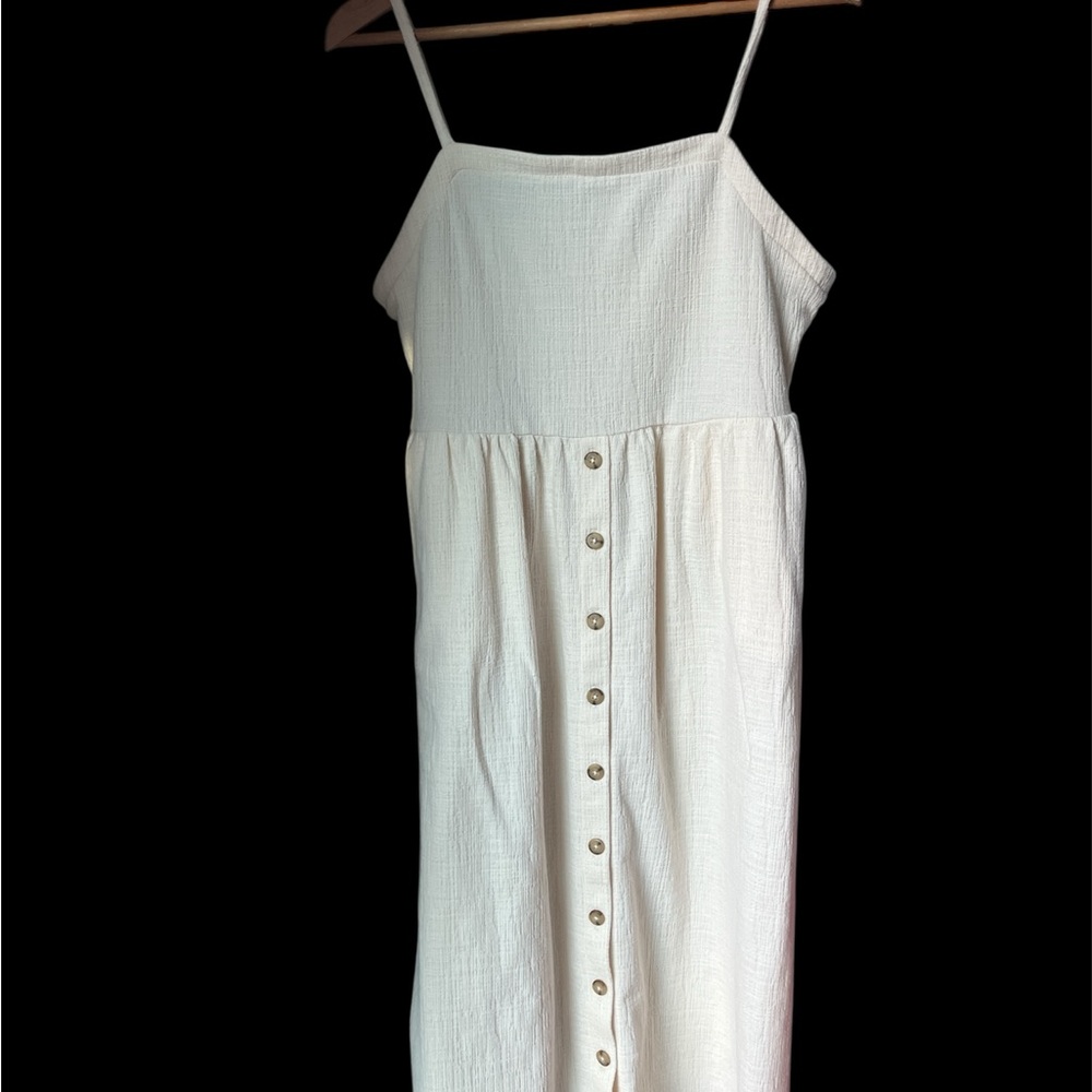 Madewell Cream Midi Dress with Button Detail size large